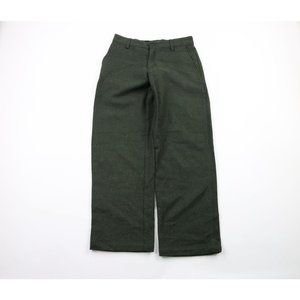 Vintage LL Bean Womens Size 6 Wide Leg Wool Pants Trousers Heather Green